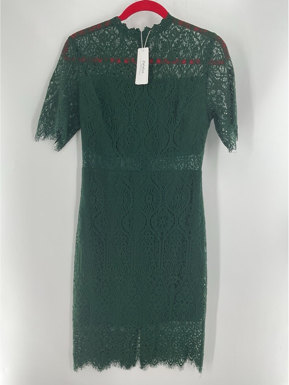 Zalalus NWT Women’s Formal Size 6 Green Body Con Dress Lace Overlay 100